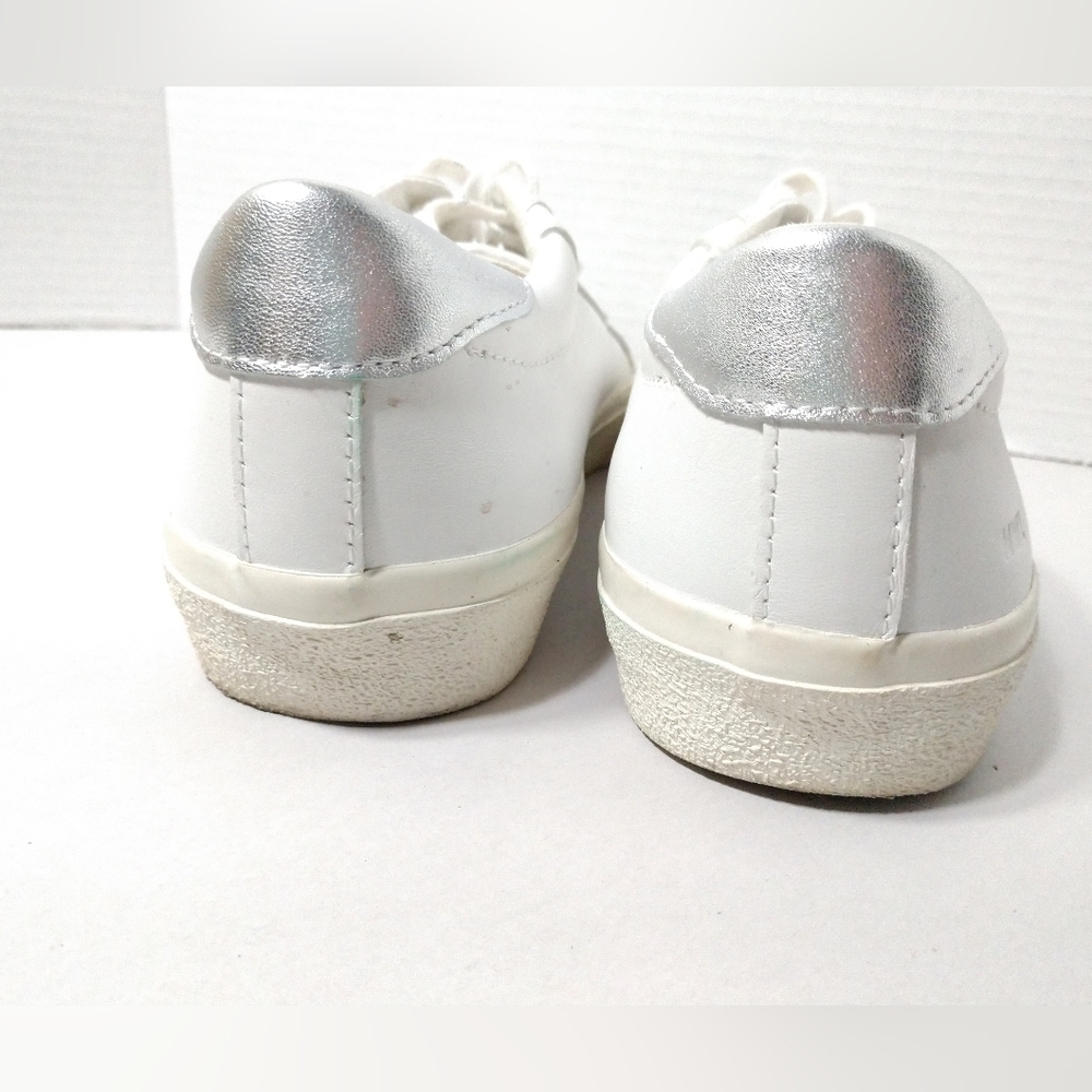 Madewell White & Silver Leather Sneakers Size 7.5 M - Picture 7 of 15